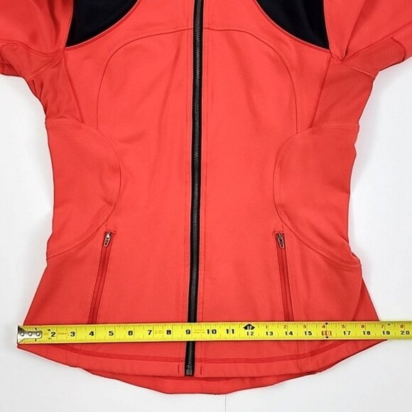 Lululemon Forme Jacket Brushed Love Red Deep Coal Stretch Size 10 - Picture 16 of 16